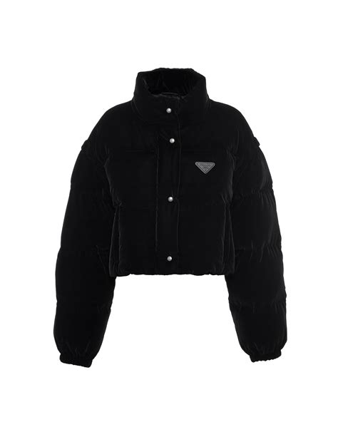 prada puffer jacket velvet|Prada puffer jacket price.